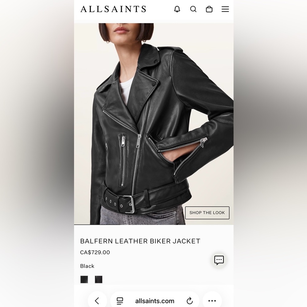 AllSaints Balfern Leather Biker Jacket - Picture 10 of 10